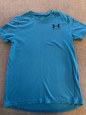 Under Armour Boys Teal Crewneck Athletic Shirt Size Youth M